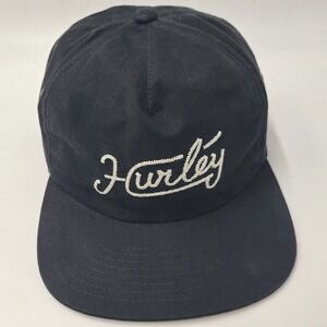 Hurley Hat Snapback Black White Script Logo Surf Skate Skateboard Outdoors Men